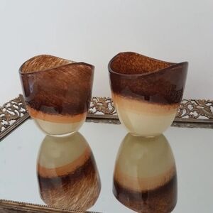 Blown Glass 8oz Drinking Glasses Freeform Bar Glasses Birthday Housewarming Gift